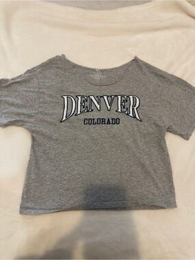Denver Colorado Grey Off The Shoulder Tee